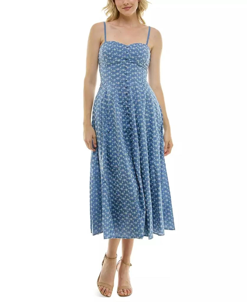 Taylor Petite Sweetheart-Neck Embroidered Midi Dress 2