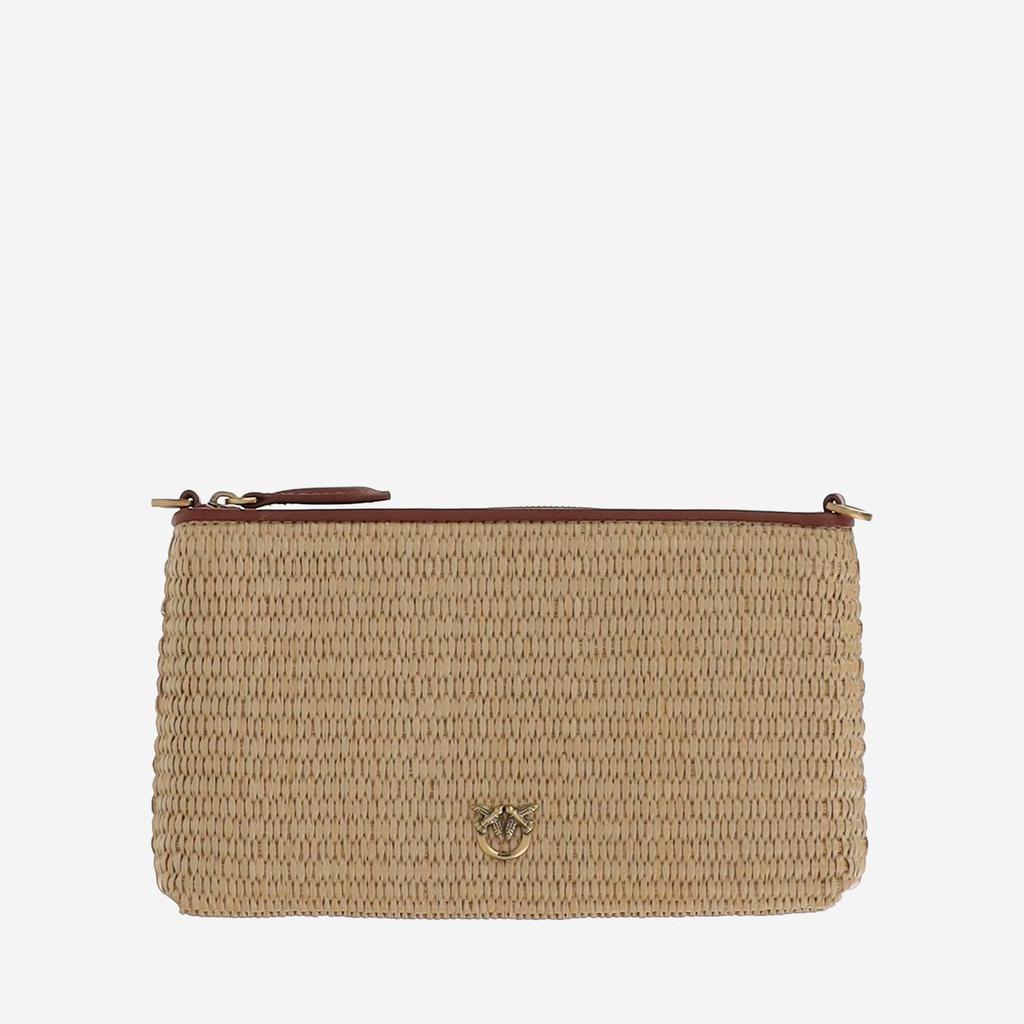 PINKO Flat Shoulder Bag Made Of Raffia