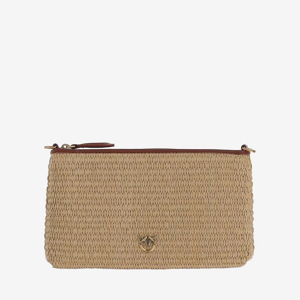 PINKO Flat Shoulder Bag Made Of Raffia 1
