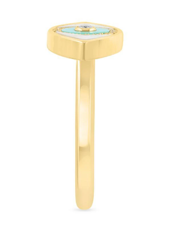 Effy 14K Yellow Gold, Mother Of Pearl, Turquoise & Diamond Ring 3