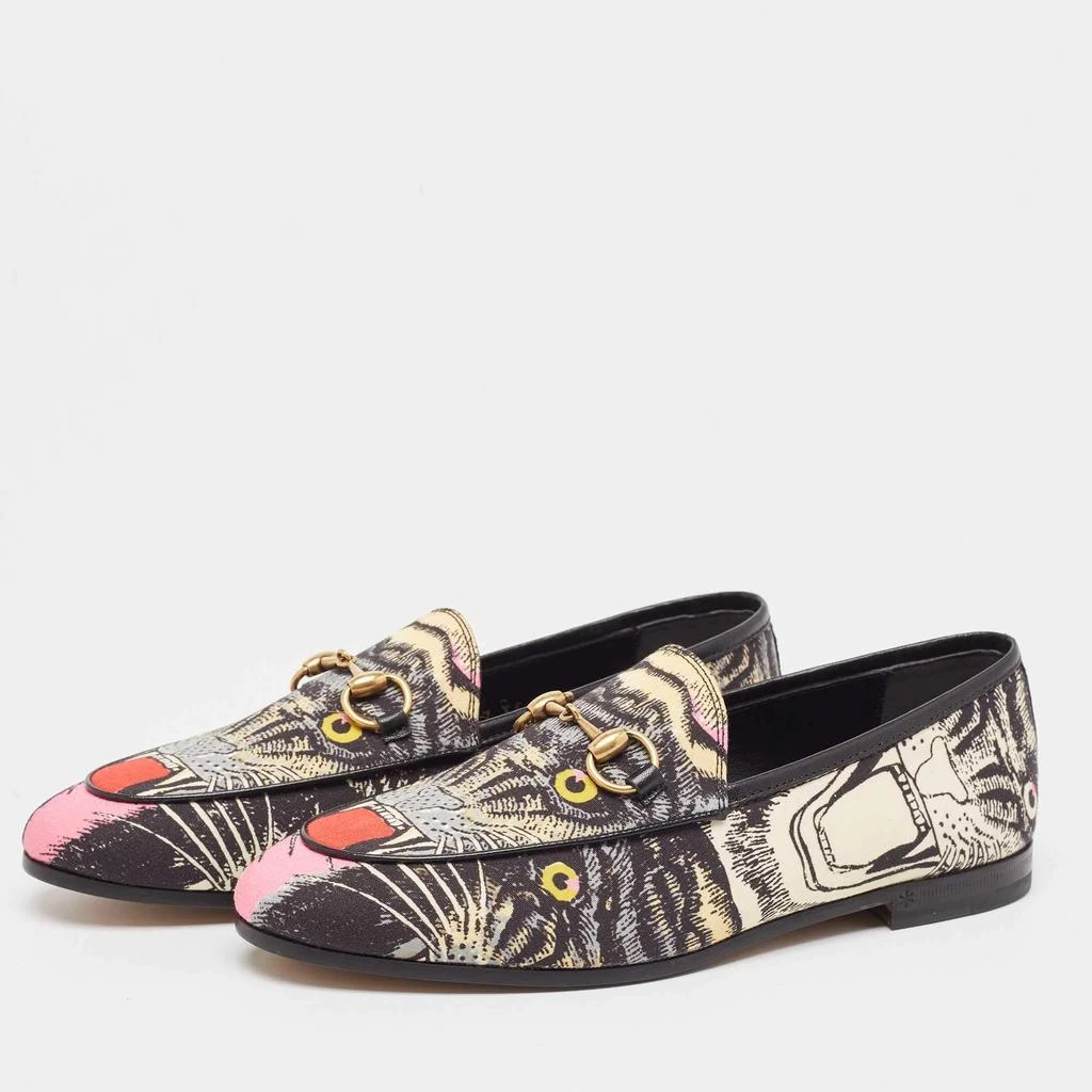 Gucci Gucci Multicolor Printed Fabric Jordaan Loafers Size 35 2