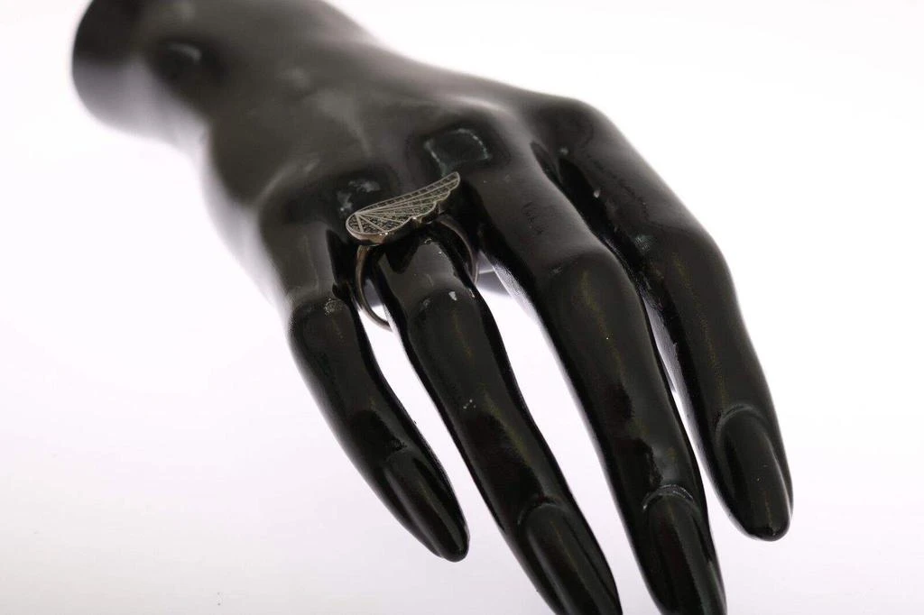 Nialaya Nialaya Silver Womens Black CZ Rhodium 925 Ring 2