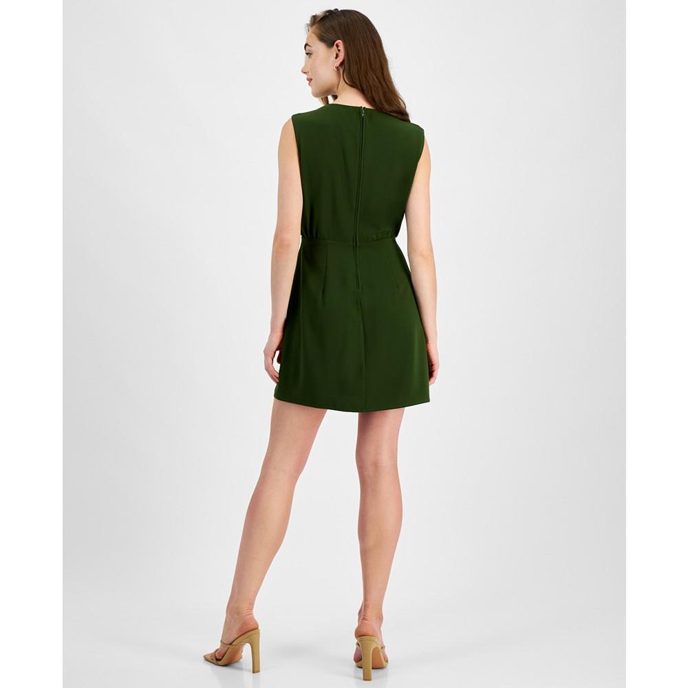 City Studios Juniors' Cowlneck Sleeveless Mini Dress