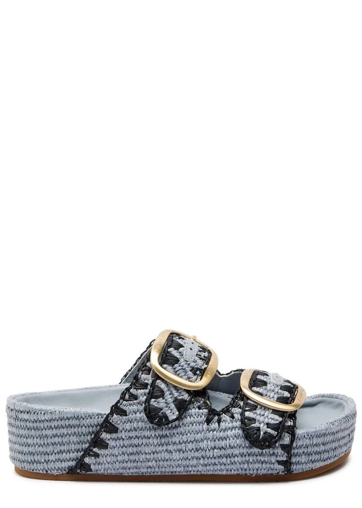 Loeffler Randall Theo raffia sliders 1