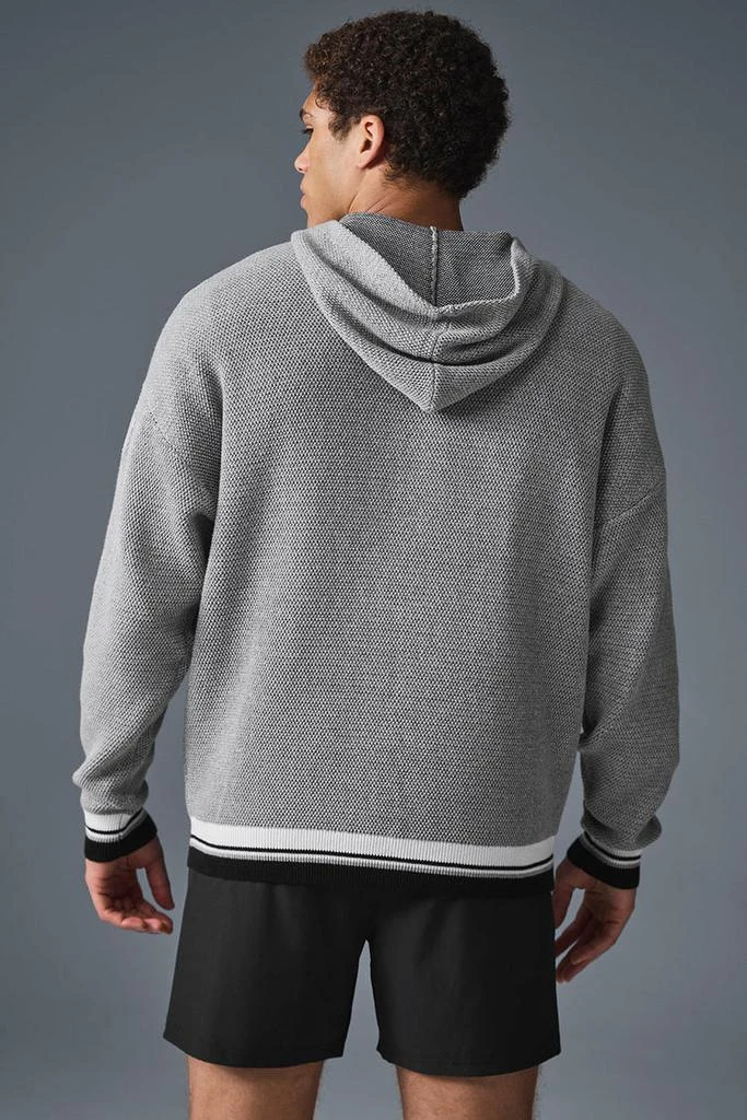 Alo Sports Club Sweater Knit Hoodie - Athletic Heather Grey 2