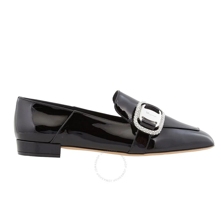 Salvatore Ferragamo Salvatore Ferragamo Ladies Black Wang Patent Crystal Buckle Loafers 1