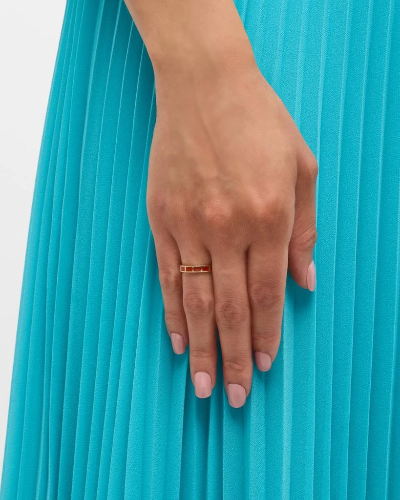 Jan Leslie Dash Rectangle Gemstone Ring 2