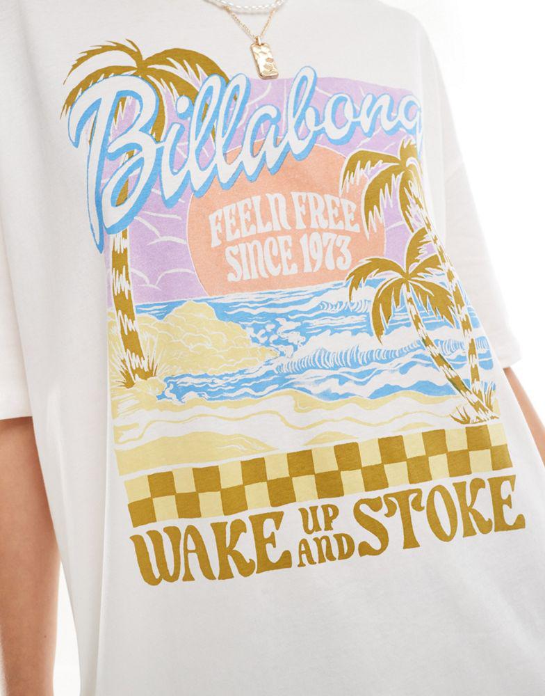 Billabong Billabong wake up and stoke T-shirt in cream