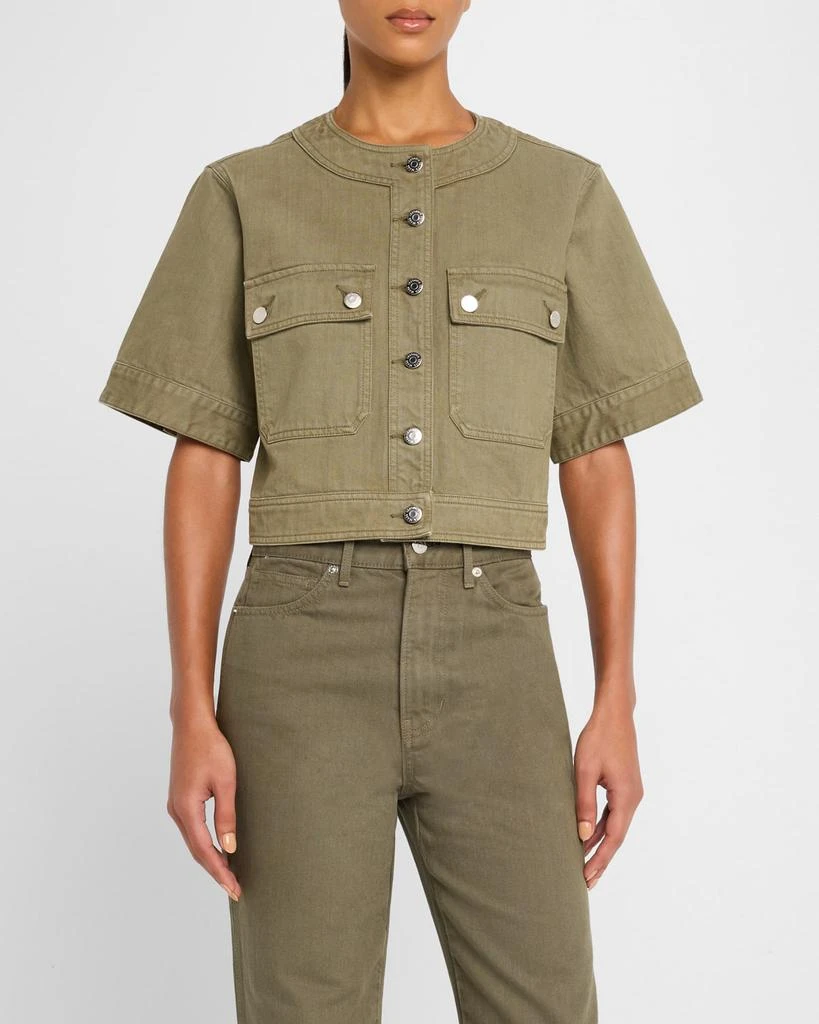 VERONICA BEARD Elias Short-Sleeve Denim Jacket 4