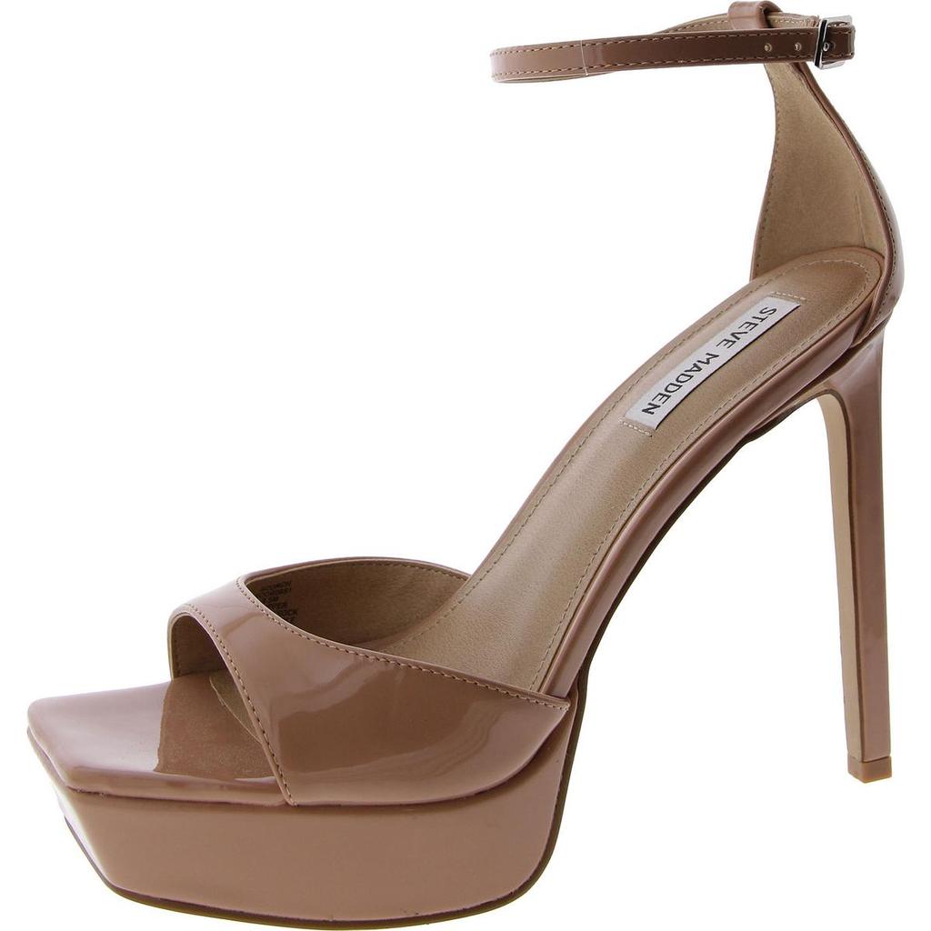 Steve Madden Scorch Womens Patent Ankle Strap Platform Heels