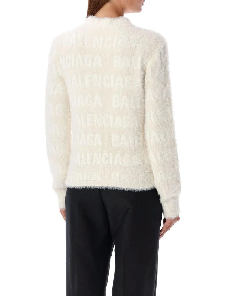Balenciaga Balenciaga Allover Logo Furry Fitted Sweater 5