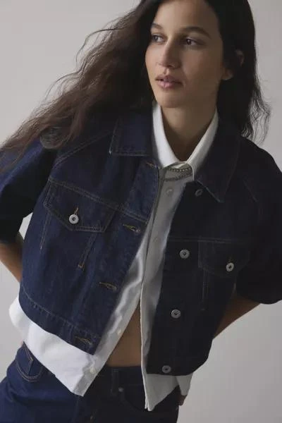 Urban Outfitters UO Scarlet Short Sleeve Boxy Denim Jacket 1