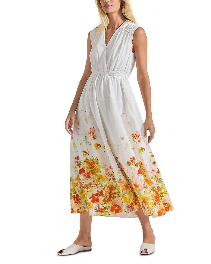 Derek Lam Nara Border Print Cotton Maxi Dress