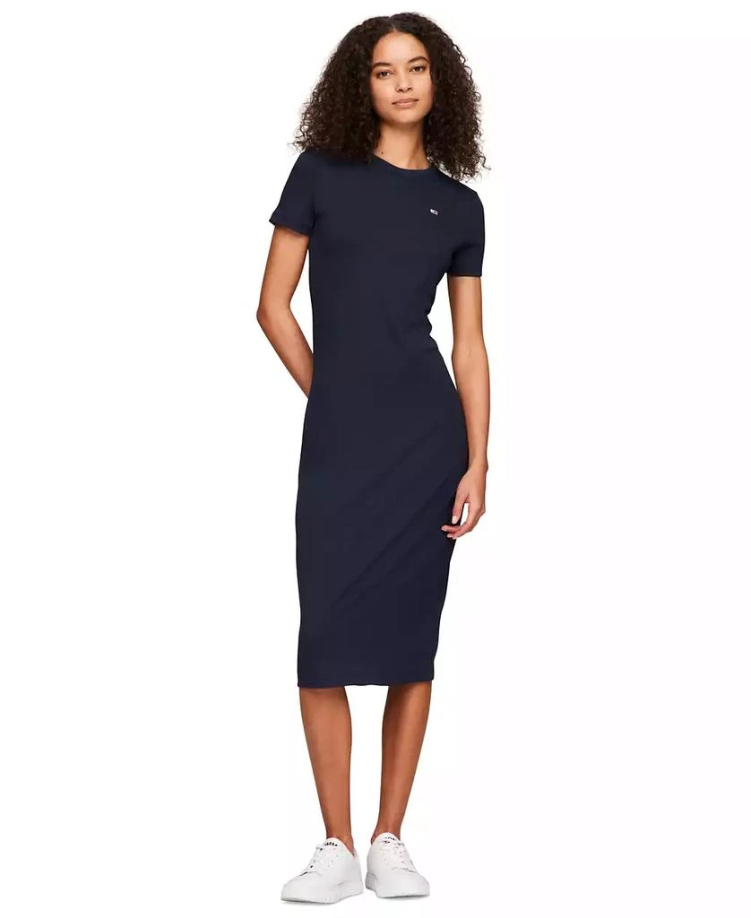 Tommy Jeans Women's Ribbed Bodycon Midi Dress 1