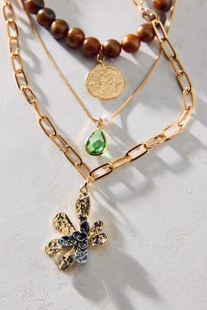 Urban Outfitters Bloom Flower Romantic Layered Necklace Set 2