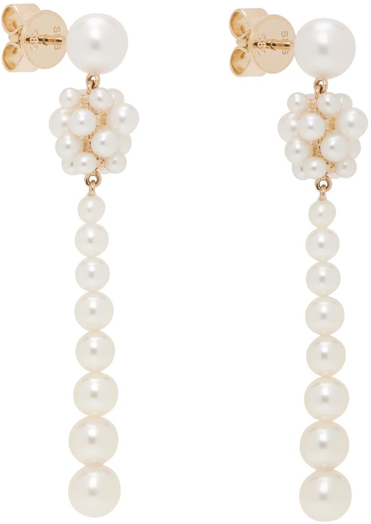 Sophie Bille Brahe White Colonna Perle Earrings