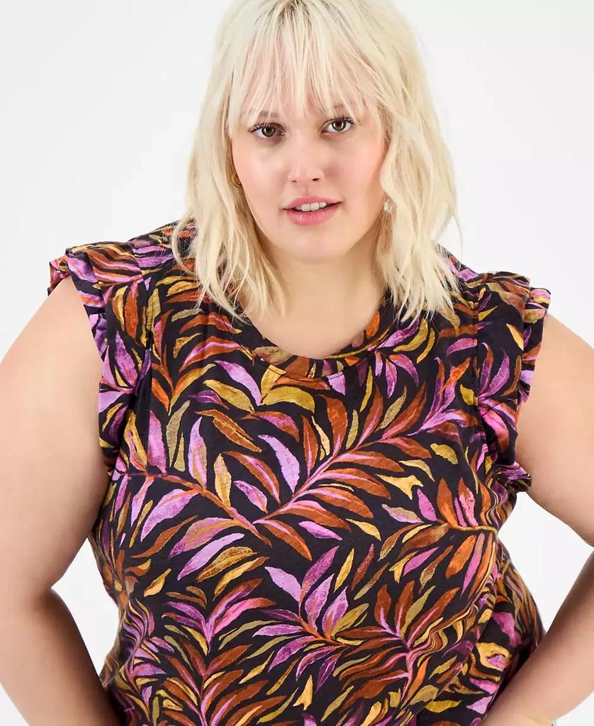 Democracy Trendy Plus Double Ruffle Cap-Sleeve Top 3