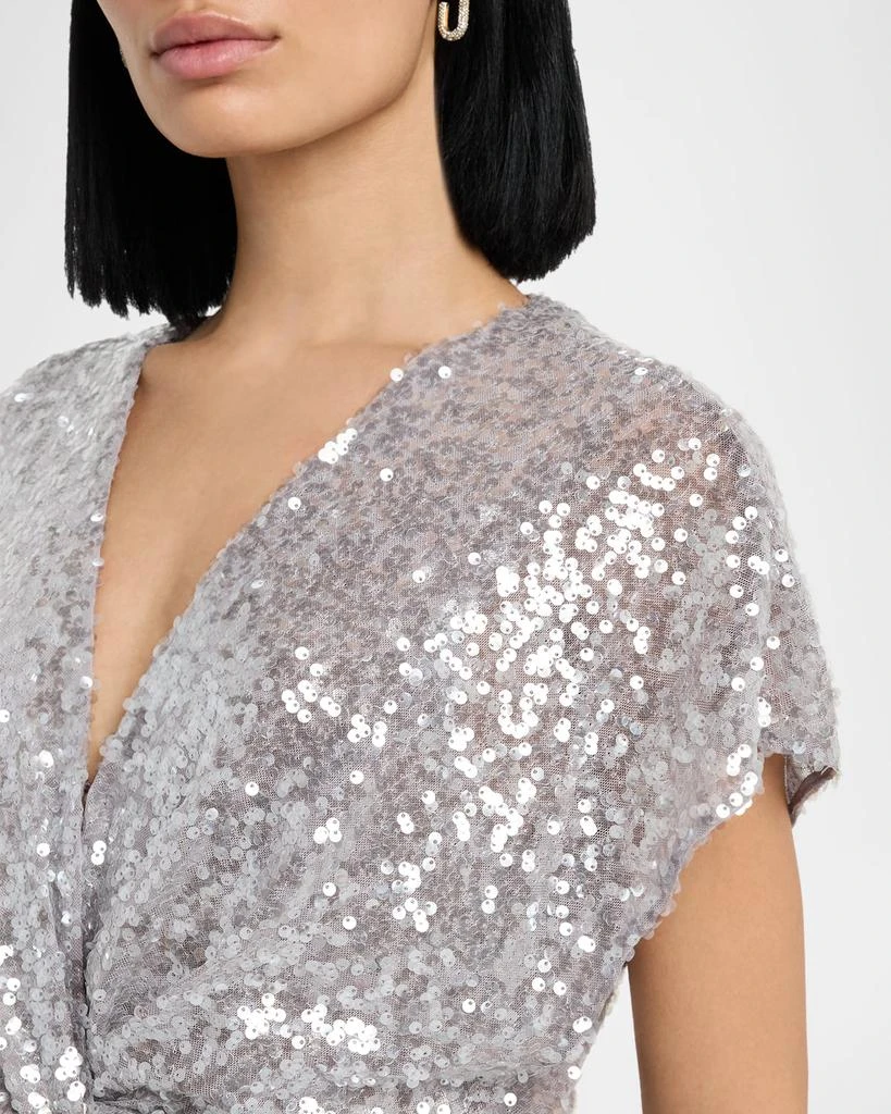 PRABAL GURUNG Jackie Twisted Sequined Midi Dress 5