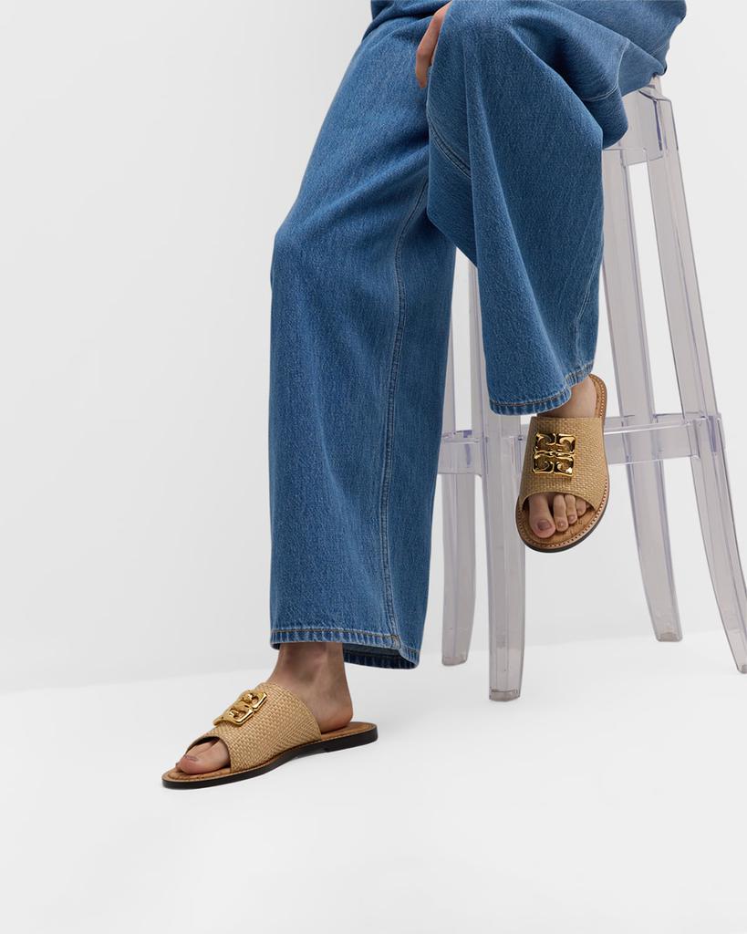 Givenchy 4G Medallion Woven Slide Sandals