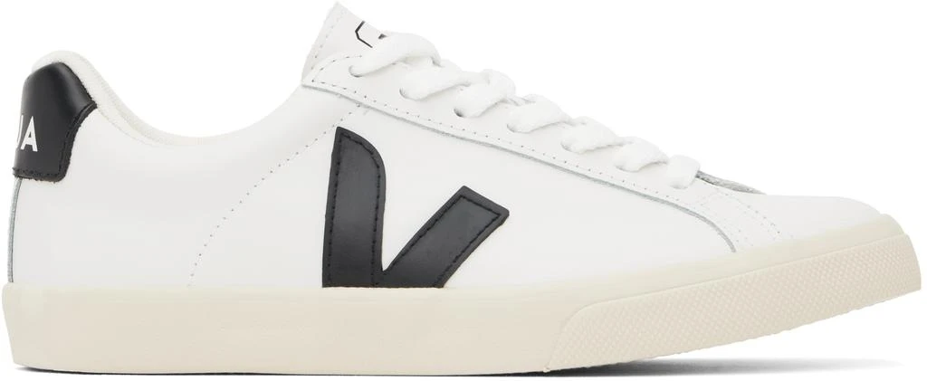 Veja White & Black Esplar Leather Sneakers 1
