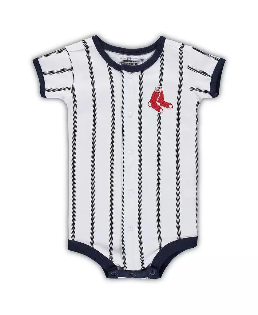 Outerstuff Newborn Boys and Girls White, Navy Boston Red Sox Power Hitter Short Sleeve Bodysuit 1