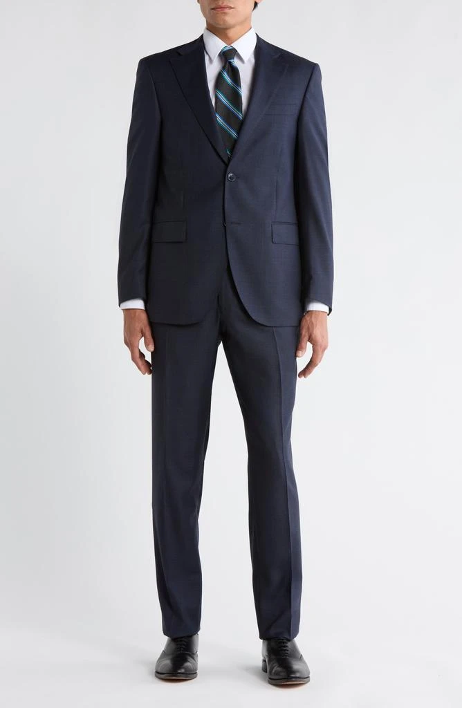 Peter Millar Navy Plaid Wool Suit