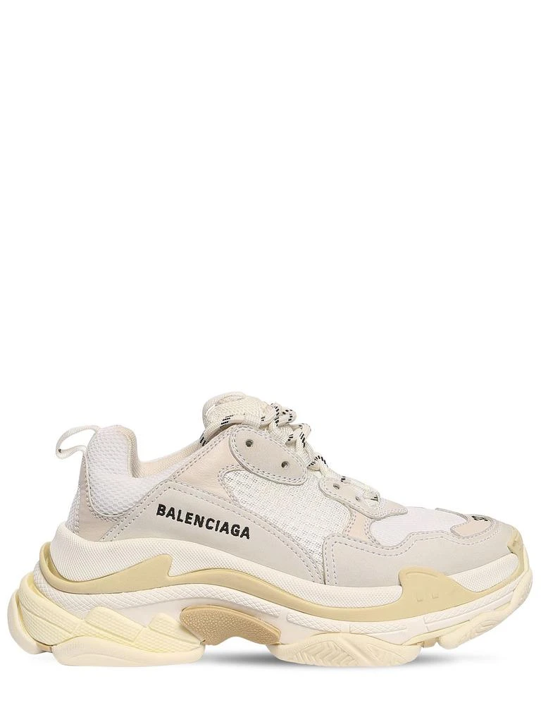 BALENCIAGA 60mm Triple S Nylon & Leather Sneakers