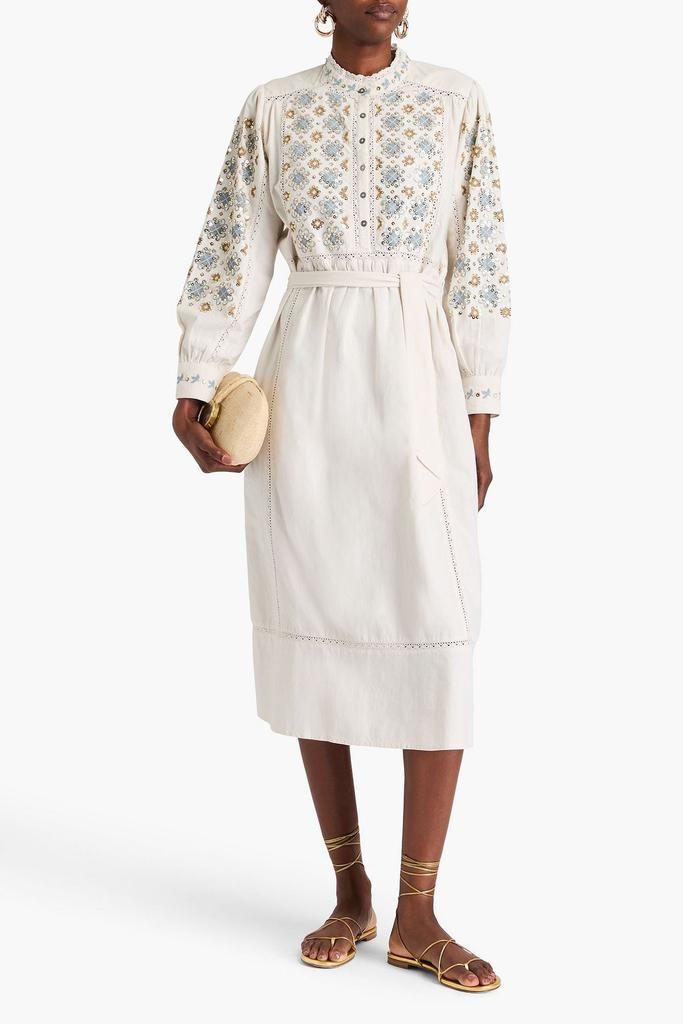 ANTIK BATIK Joana embellished cotton midi dress