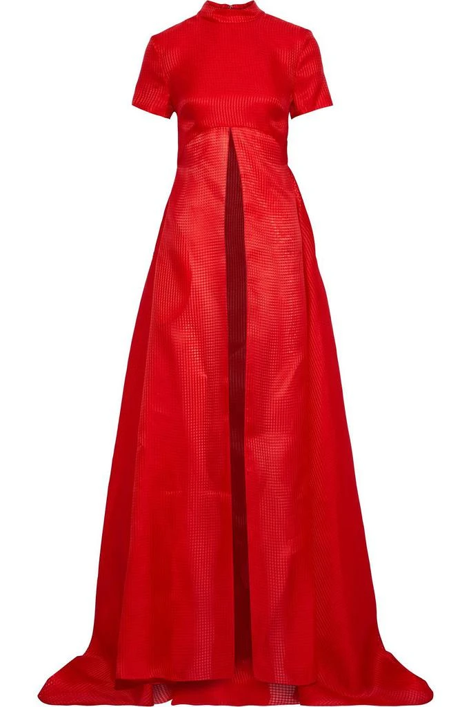 Brandon Maxwell Textured-silk top 1