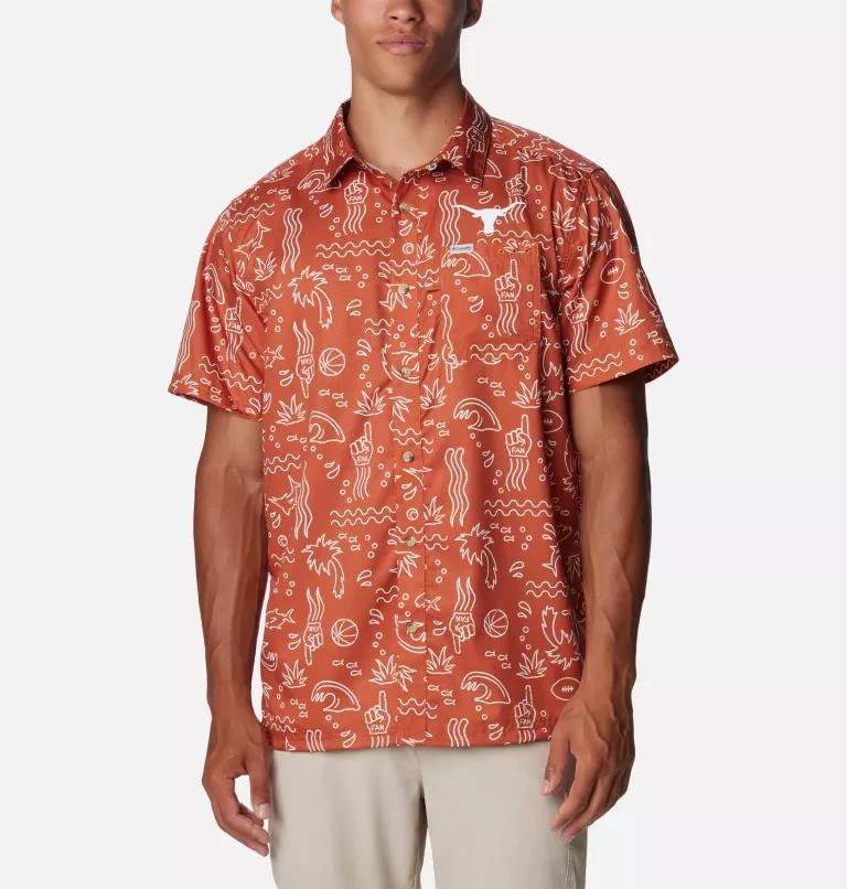 Columbia Columbia Men's Collegiate PFG Super Slack Tide  Shirt - Texas- 1