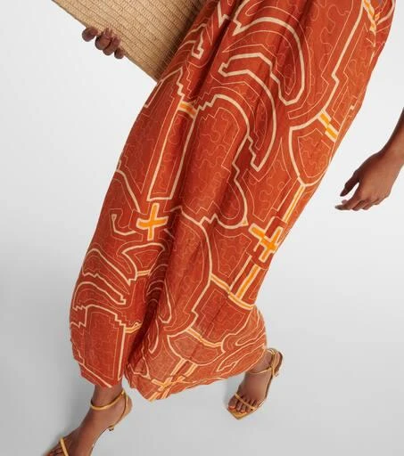 JOHANNA ORTIZ Printed cutout linen maxi dress 5