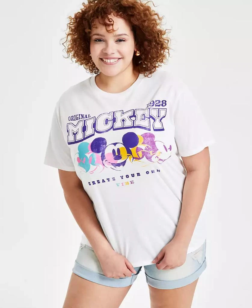 Disney Trendy Plus Size Mickey Mouse Graphic Print T-Shirt 1