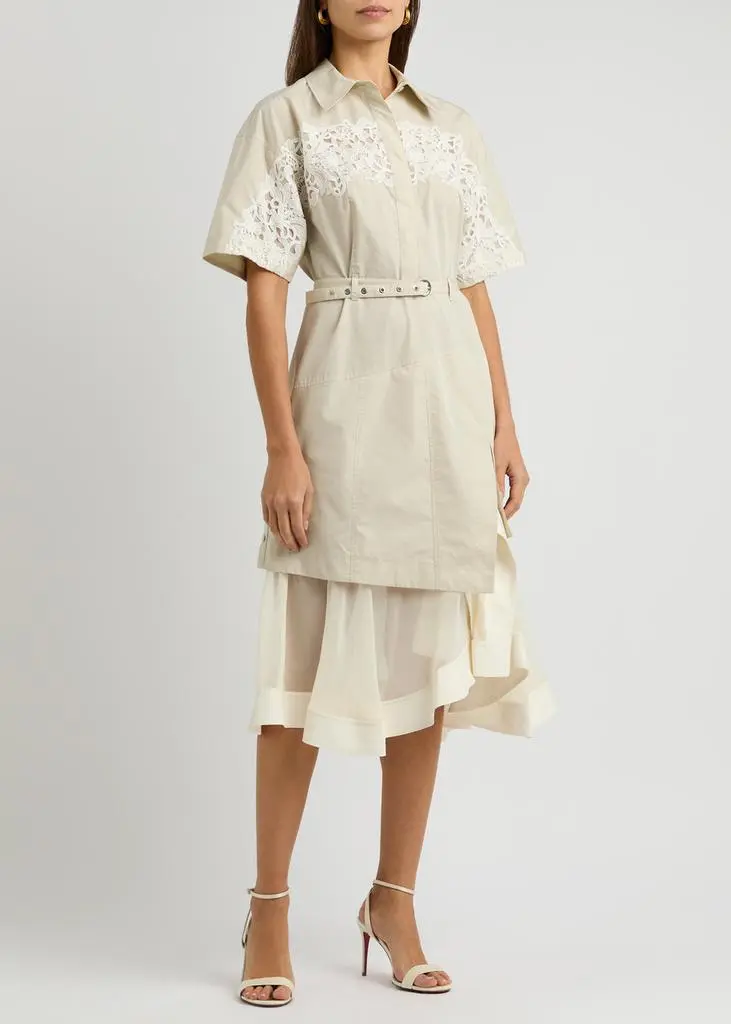 3.1 Phillip Lim Belted cotton-blend midi shirt dress 2