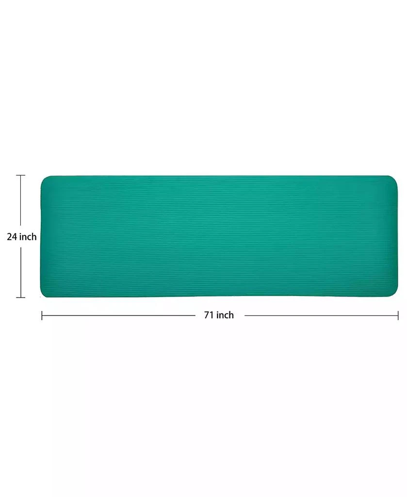 Signature Fitness 1" Extra Thick Exercise Fitness Yoga Mat w/ Carry Strap, Green 2