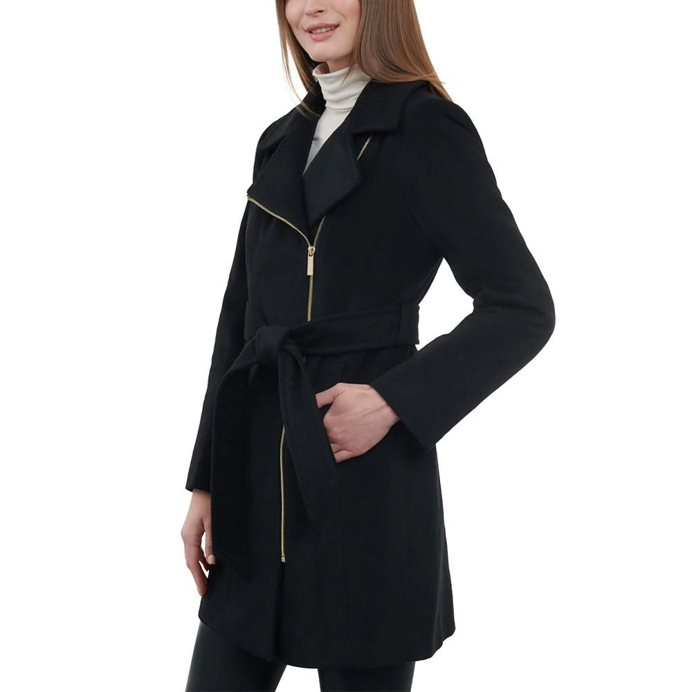 Michael Kors Women's Asymmetric Wool Blend Wrap Coat 3