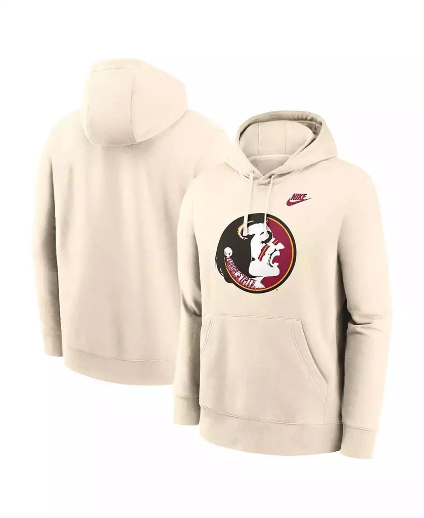 NIKE Men's Cream Florida State Seminoles Vault Logo Pullover Hoodie 1