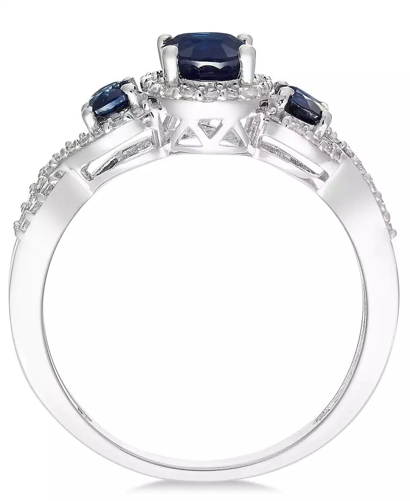 Macy's Sapphire (1-1/3 ct. t.w.) & Diamond (1/4 ct. t.w.) 3-Stone Ring in 14k Gold (Also in Ruby, Emerald & Tanzanite) 3