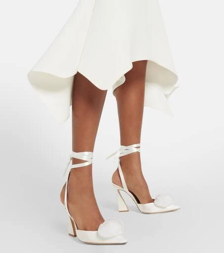 Gianvito Rossi Flower-embellished satin pumps 4
