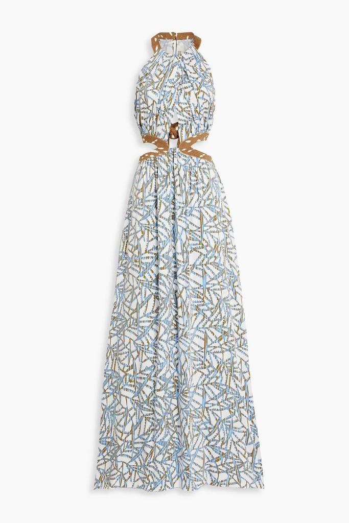 Diane von Furstenberg Elizabeth cutout printed twill maxi dress 1