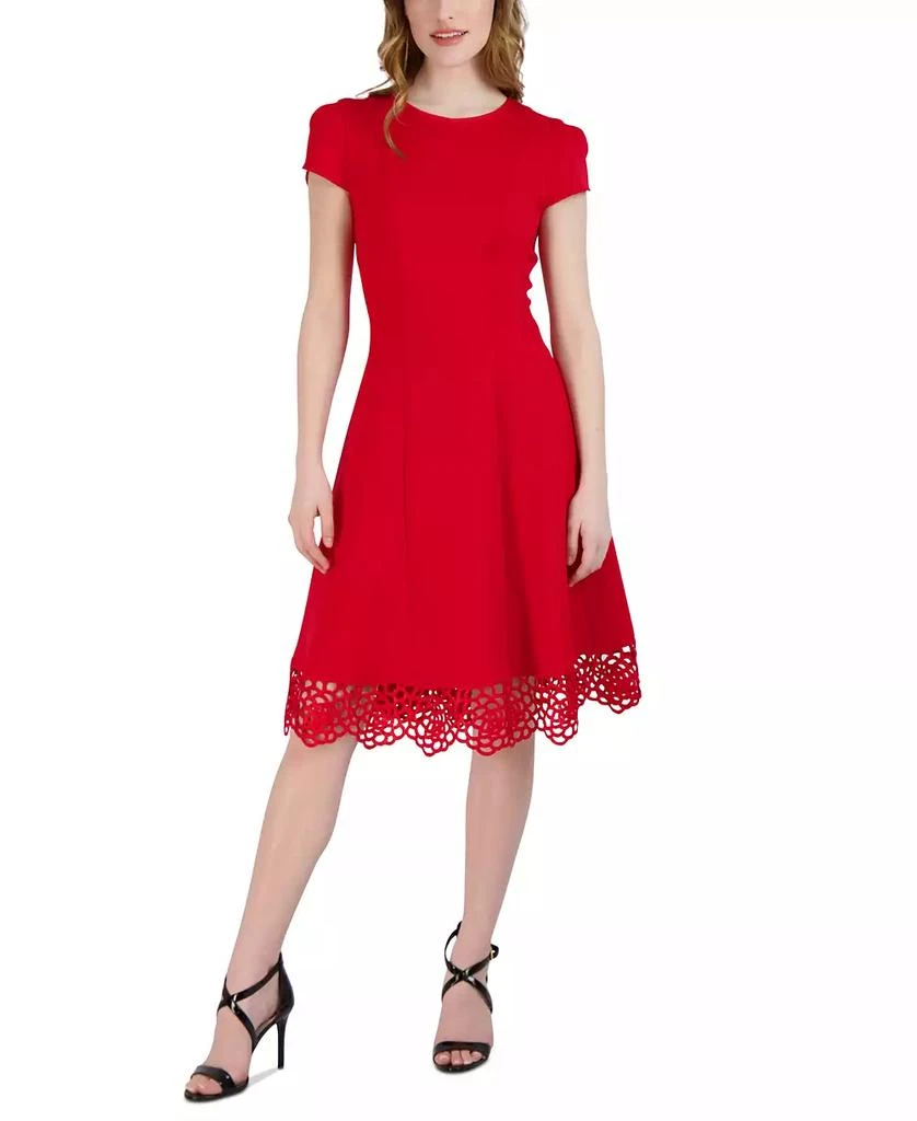 Donna Ricco Women's Round-Neck Sleeveless Fit & Flare Dress 1