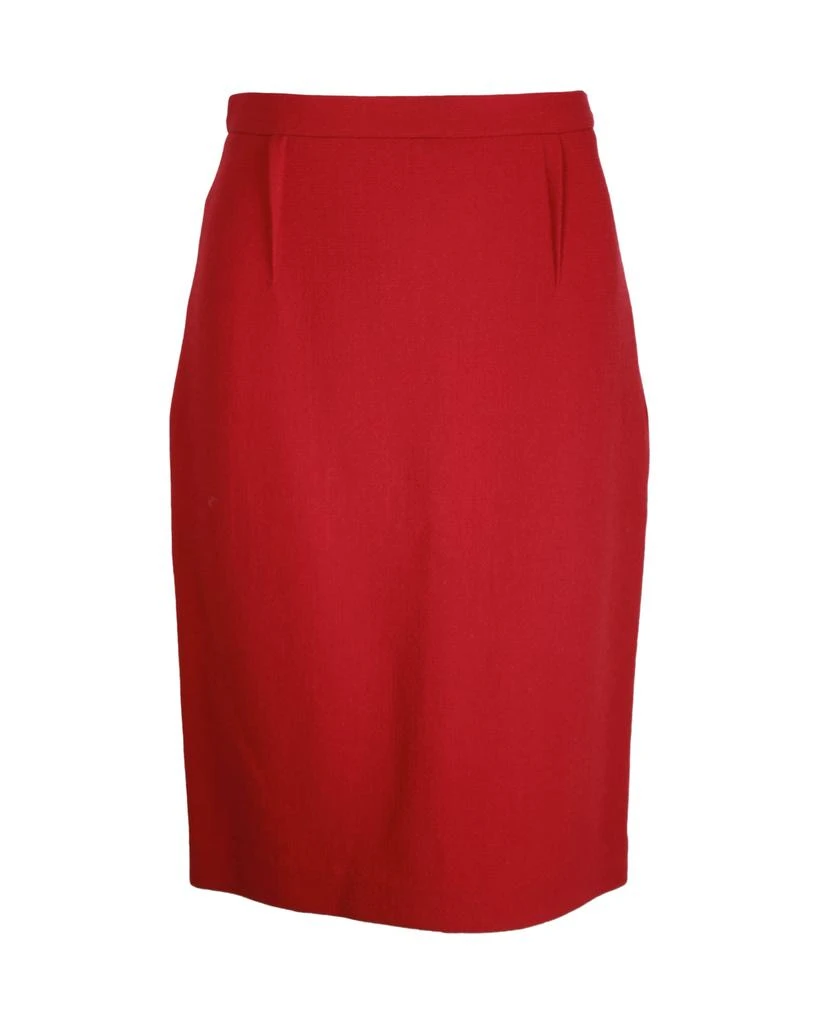 Rm By Roland Mouret Roland Mouret Arreton Pencil Skirt in Red Wool 1