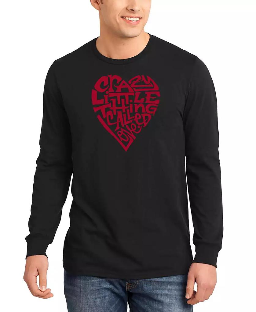 LA Pop Art Men's Crazy Little Thing Called Love Word Art Long Sleeve T-shirt