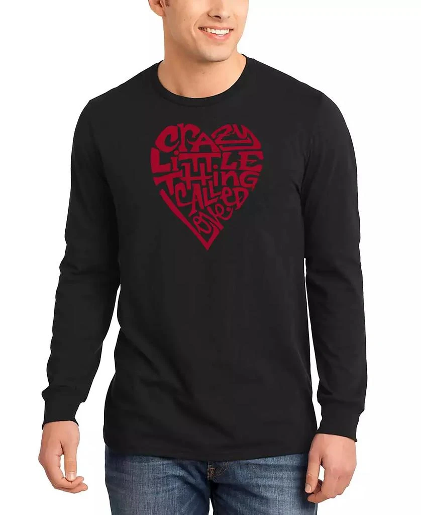 LA Pop Art Men's Crazy Little Thing Called Love Word Art Long Sleeve T-shirt 1