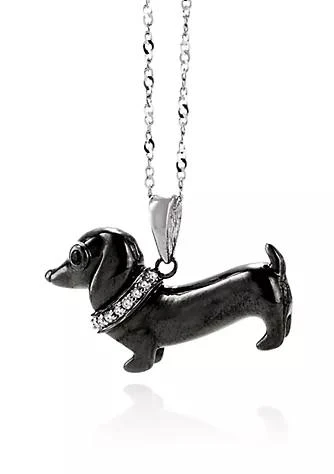 Belk & Co. Co. 0.03 Ct. T.w. Diamond Dachshund Pendant In Sterling Silver 1