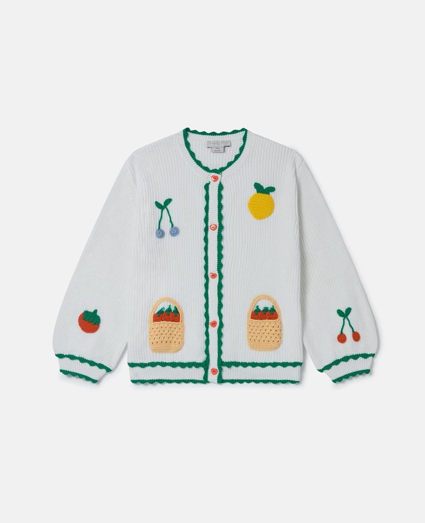 Stella McCartney Stella McCartney - Fruit Embroidered Cardigan, Woman, Cream, Size: 10