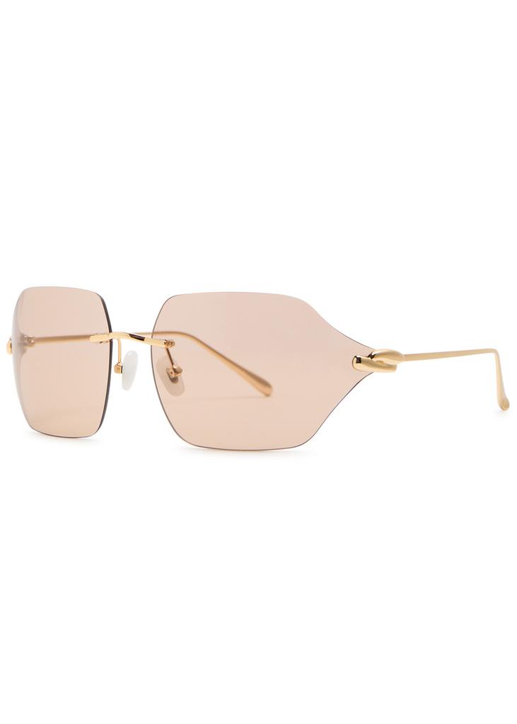 FOR ART'S SAKE Serpent II 18kt gold-plated wrap-around sunglasses