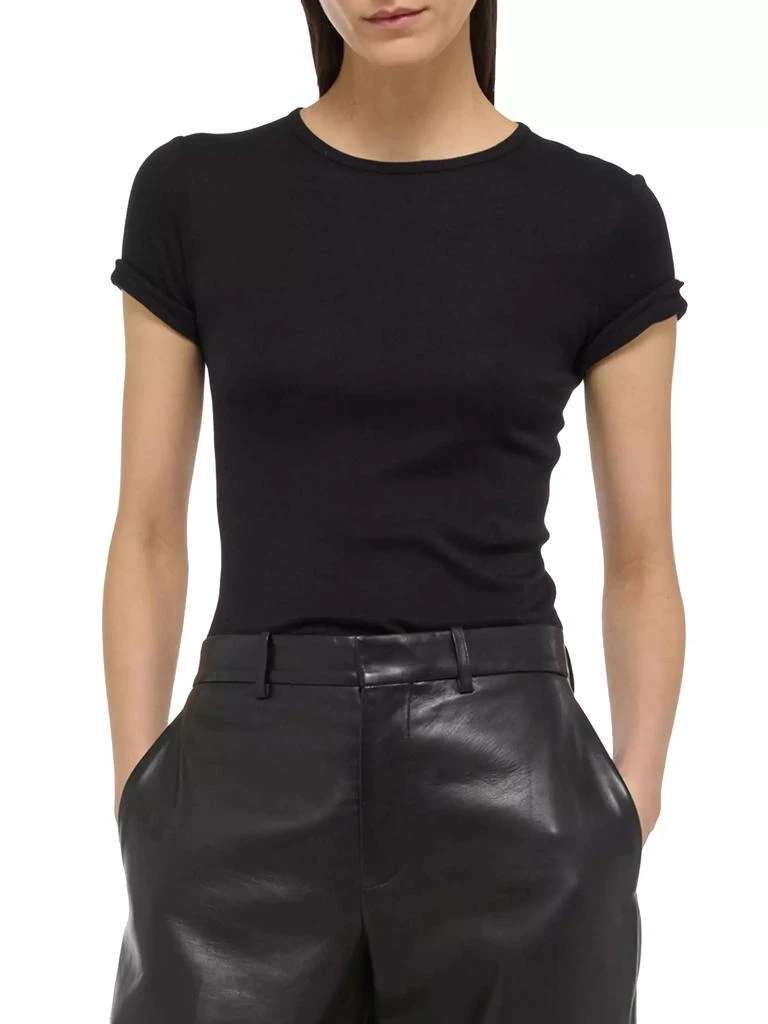 Helmut Lang Rib-Knit Pima Cotton-Blend T-Shirt 3