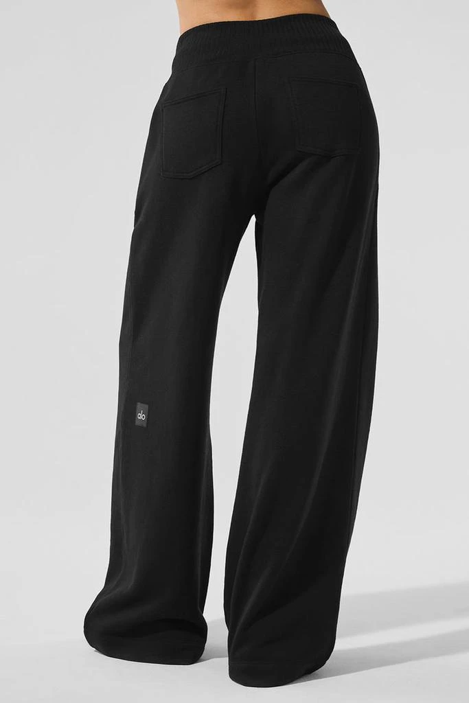 Alo Serenity Wide Leg Sweatpant - Black 4