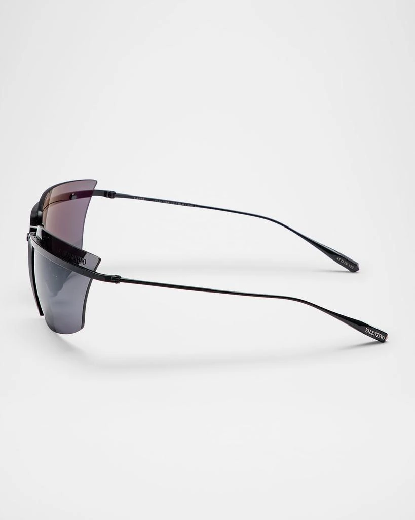 Valentino V-Lure Rimless Acetate 
Titanium Cat-Eye Sunglasses 2