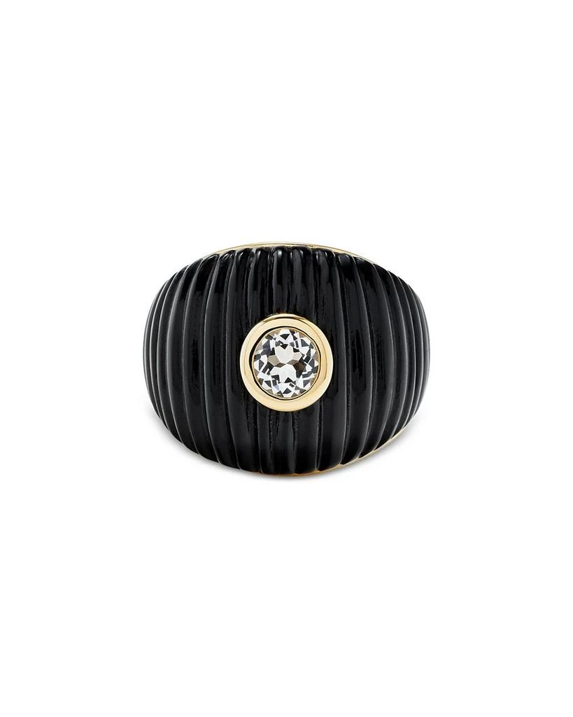 Yvonne Léon 9K Yellow Gold Onyx
White Topaz Maxi Ring 1